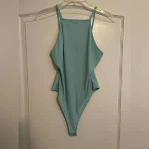 Blue body suit